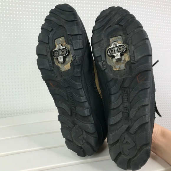 Shimano Mens Cycling Cleats US 10 EUR 44 Beige Tan Black Lace Up SH-M035 - Picture 8 of 9